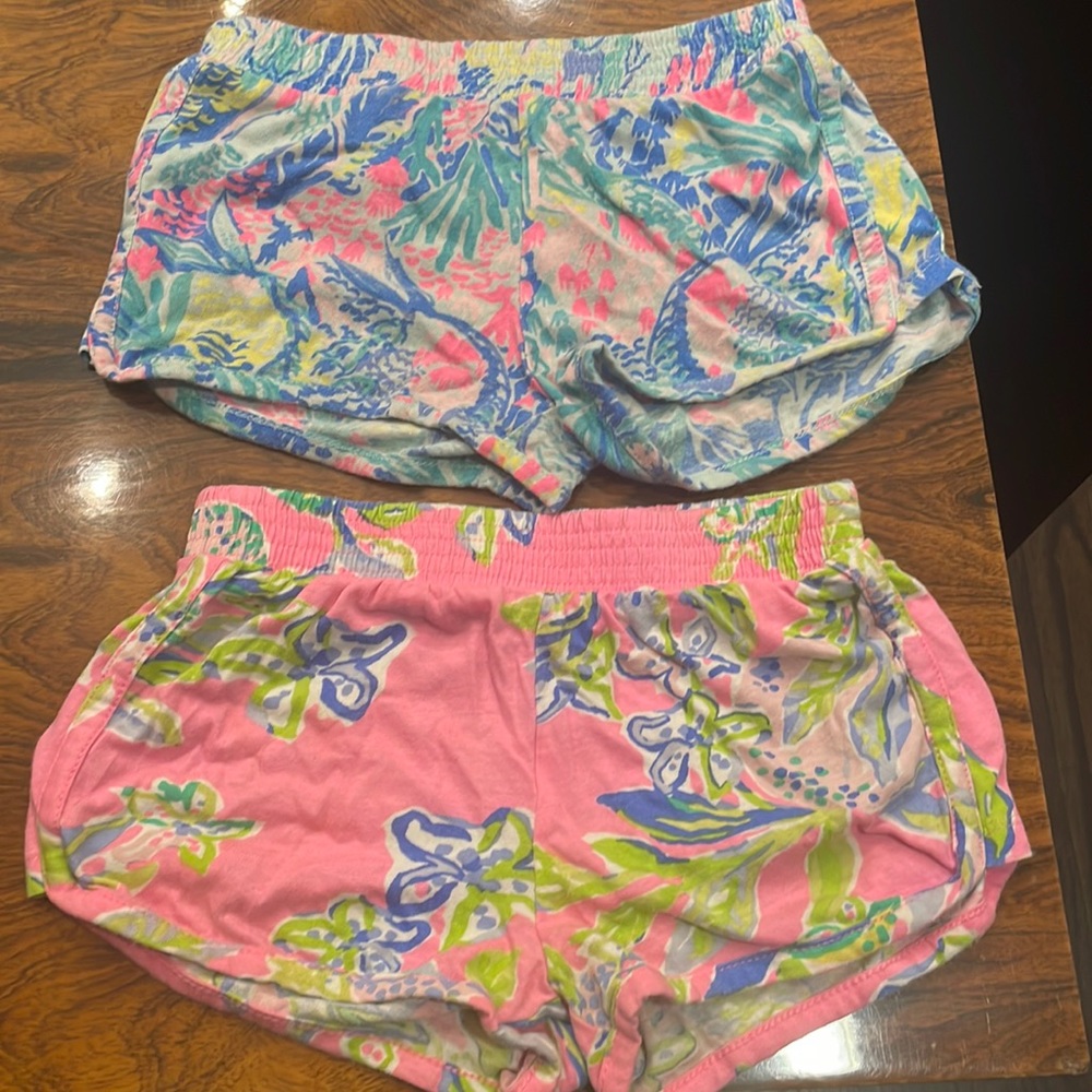 Lilly Pulitzer 2 pairs toddler shorts sz XS (2-3 T)